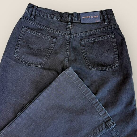 Upper Class Sports Black Denim Jeans Kick Flare Mid Rise Slim Fit Women Size 30 - Picture 6 of 11